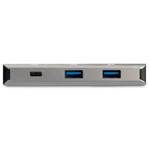 StarTech.com 3 Port USB C Hub with Gigabit Ethernet RJ45 GbE Port - 2x USB-A, 1x USB-C - SuperSpeed 10Gbps USB 3.2 Gen 2 Type C Hub Adapter - USB Bus Powered - Aluminum - Works w/TB3 - TAA