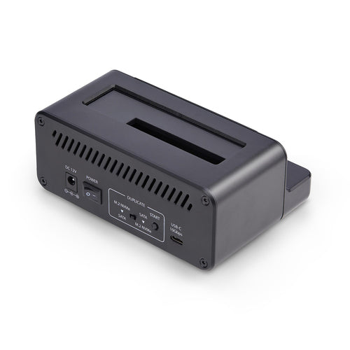 StarTech.com M.2 NVMe to 2.5/3.5" SATA Drive Duplicator, Dual Bay Standalone SSD Cloner/Drive Dock, Bidirectional NVMe to SATA / SATA to NVMe, Up to 27GBpm, TAA