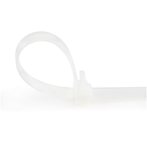 StarTech.com 5"(12cm) Reusable Cable Ties - 1/4"(7mm) wide, 1-1/8"(30mm) Bundle Dia. 50lb(22kg) Tensile Strength, Releasable Nylon Ties, Indoor/Outdoor, 94V-2/UL Listed, 100 Pack - White - TAA