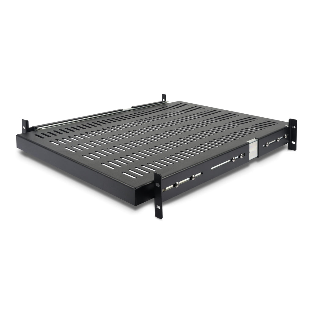 StarTech.com 2U Sliding Server Rack Mount Shelf - 20 to 30in Adjustable Mounting Depth - Vented - 50lb - Heavy Duty Universal 19” Rack Shelf for Equipment Rack - 24in Deep