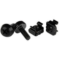 StarTech.com 50-Pack 10-32 12mm Screws, Washers and Square Hole Cage Nuts with Installation Tool, Hardware Mounting Kit for 19" or 10" Server Racks, Cabinets and Enclosures, Black - TAA
