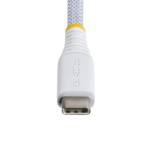 StarTech.com 15cm (6in) White USB-C Charging Cable, 60W (3A) PD, Dual-Layer Braided Nylon/TPE Jacket, Rugged USB C Charging Cord, USB 2.0 Laptop Charger Cable