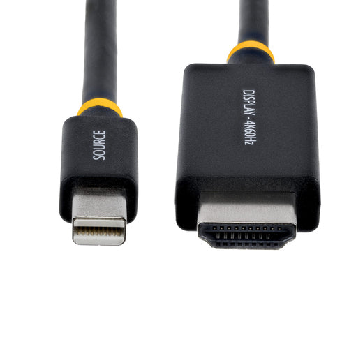 StarTech.com 1m (3ft) Mini DisplayPort to HDMI Adapter Cable, 4K 60Hz with HBR3/HDCP 2.3/DPCP, MDP to HDMI 2.0, Active Video Converter, Mini DisplayPort Desktop to HDMI Monitor