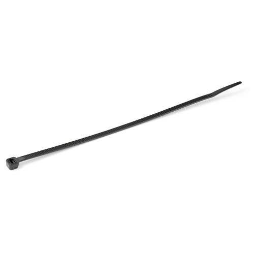 StarTech.com 8"(20cm) Cable Ties - 1/8"(4mm) wide, 2-1/8"(55mm) Bundle Diameter, 50lb(22kg) Tensile Strength, Nylon Self Locking Zip Ties with Curved Tip - 94V-2/UL Listed, 100 Pack - Black - TAA