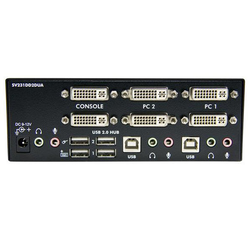 StarTech.com 2 Port Dual DVI USB KVM Switch with Audio & USB 2.0 Hub - TAA