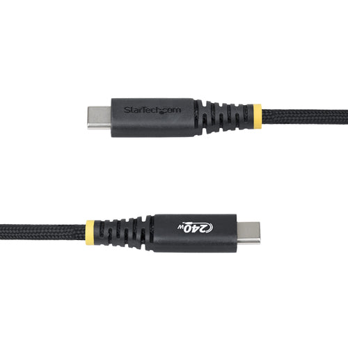 StarTech.com 6ft (2m) USB-C Charging Cable, Durable and Ultra-Flexible, Side Screw Locking, 240W (5A) PD EPR, USB 2.0 Laptop Charger Cable, USB-IF Certified, Rugged USB-C Charging Cord