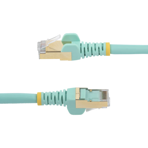 StarTech.com 5m CAT6a Ethernet Cable - 10 Gigabit Shielded Snagless RJ45 100W PoE Patch Cord - 10GbE STP Network Cable w/Strain Relief - Aqua Individually Tested/Wiring is UL Certified/TIA