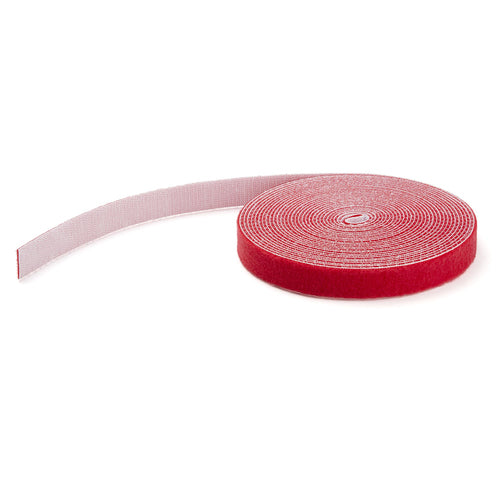 StarTech.com 50ft (15.2m) Hook and Loop Roll, Red, Cut-to-Size Reusable Cable Ties, Bulk Industrial Wire Fastener Tape, Adjustable Fabric Wraps, Reusable Self Gripping Cable Management Straps