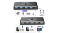 VOLANS VL-KVM3, 2-Port HDMI KVM Switch, HDMI 2.0 Support, Video Resolution: Up to 4K@60Hz, USB Ports: 4x USB 3.0 Downstream + 2x USB 3.0 Upstream, Data Transfer Rate: Up to 5Gbps, HDCP 2.2 Compliant, Aluminium Housing, Black, 1 Year Warranty