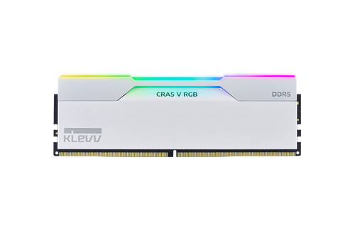 *Price Valid For SOH Only* Klevv KD5AGUA80-60A300J, CRAS V RGB, UDIMM, DDR5 32GB(2x16GB), 6000MHz, CL30, 1.35V, White, Limited Lifetime Warranty